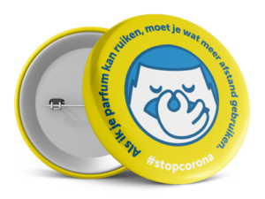 Anti COVID-19 Buttons - ik kan je ruiken - Afbeelding 1